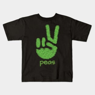 Peas (Peace Hand Sign - Outline) Kids T-Shirt